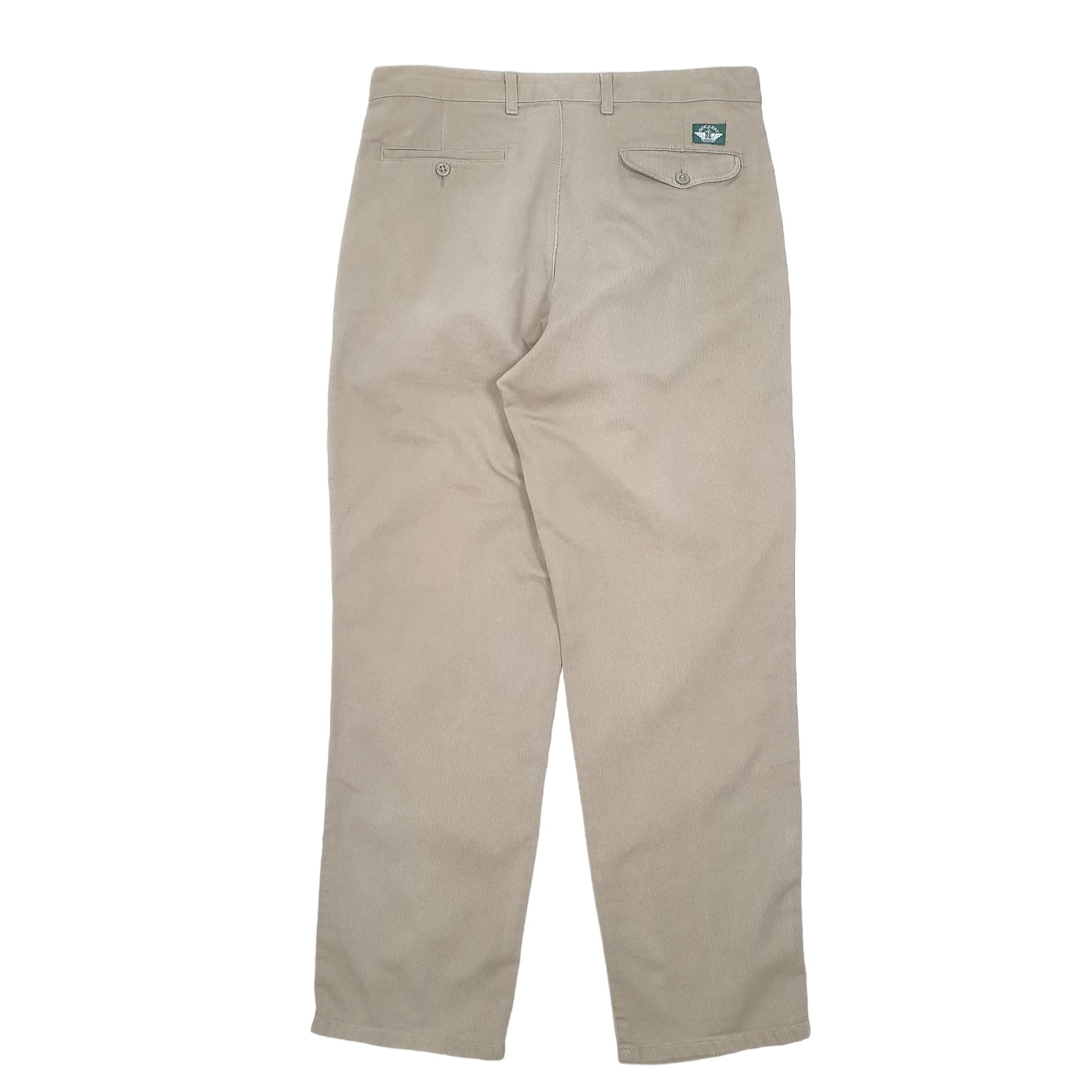 Mens Beige Dockers Light Weight Double Pleated Corduroy Trousers