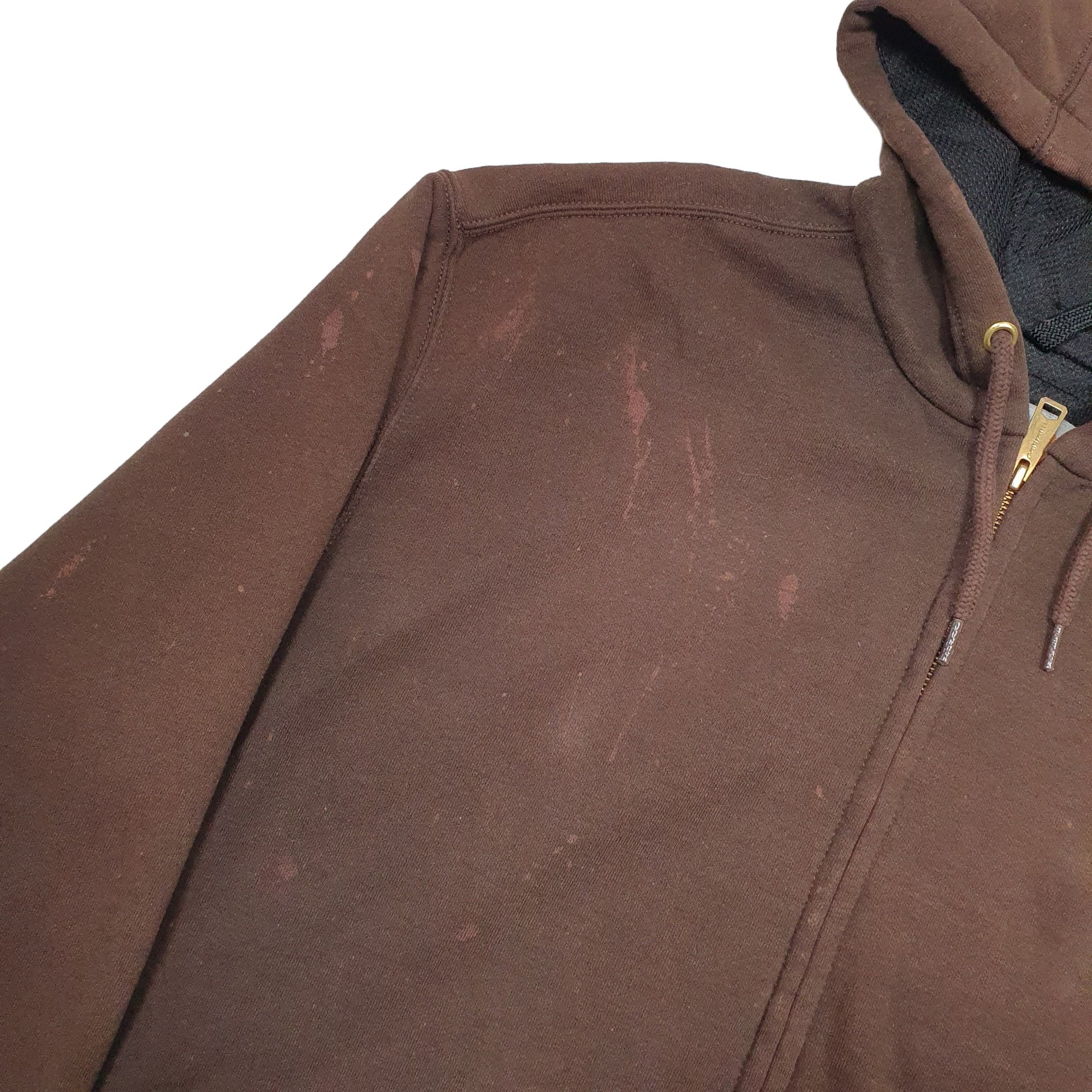 Mens Brown Carhartt Lined Thermal Full Zip Jumper