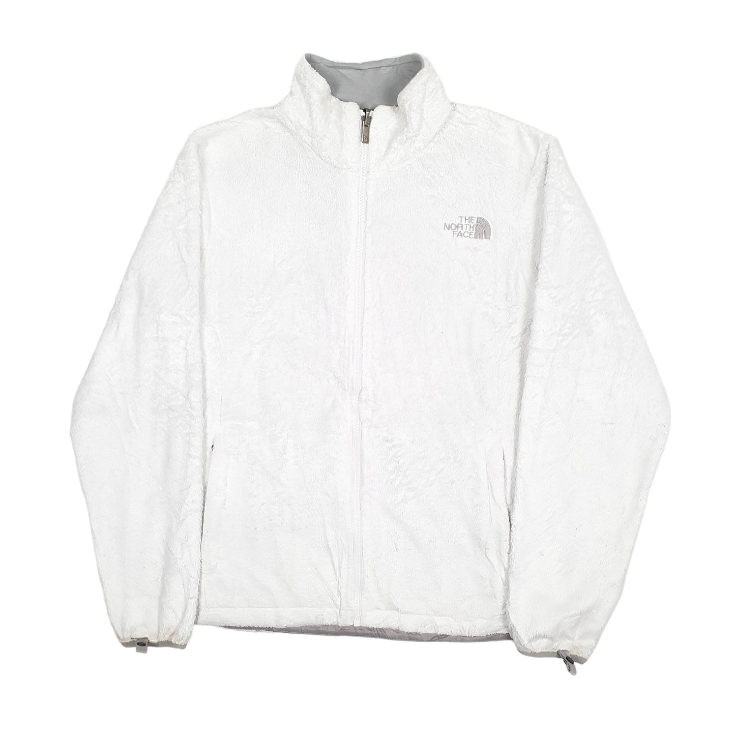 Womens White The North Face Fluffy Full Zip Jumper
