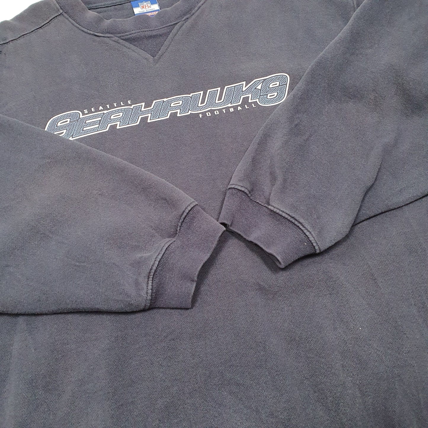 Mens Navy Reebok Seattle Seahawks Football NFL Crewneck Jumper