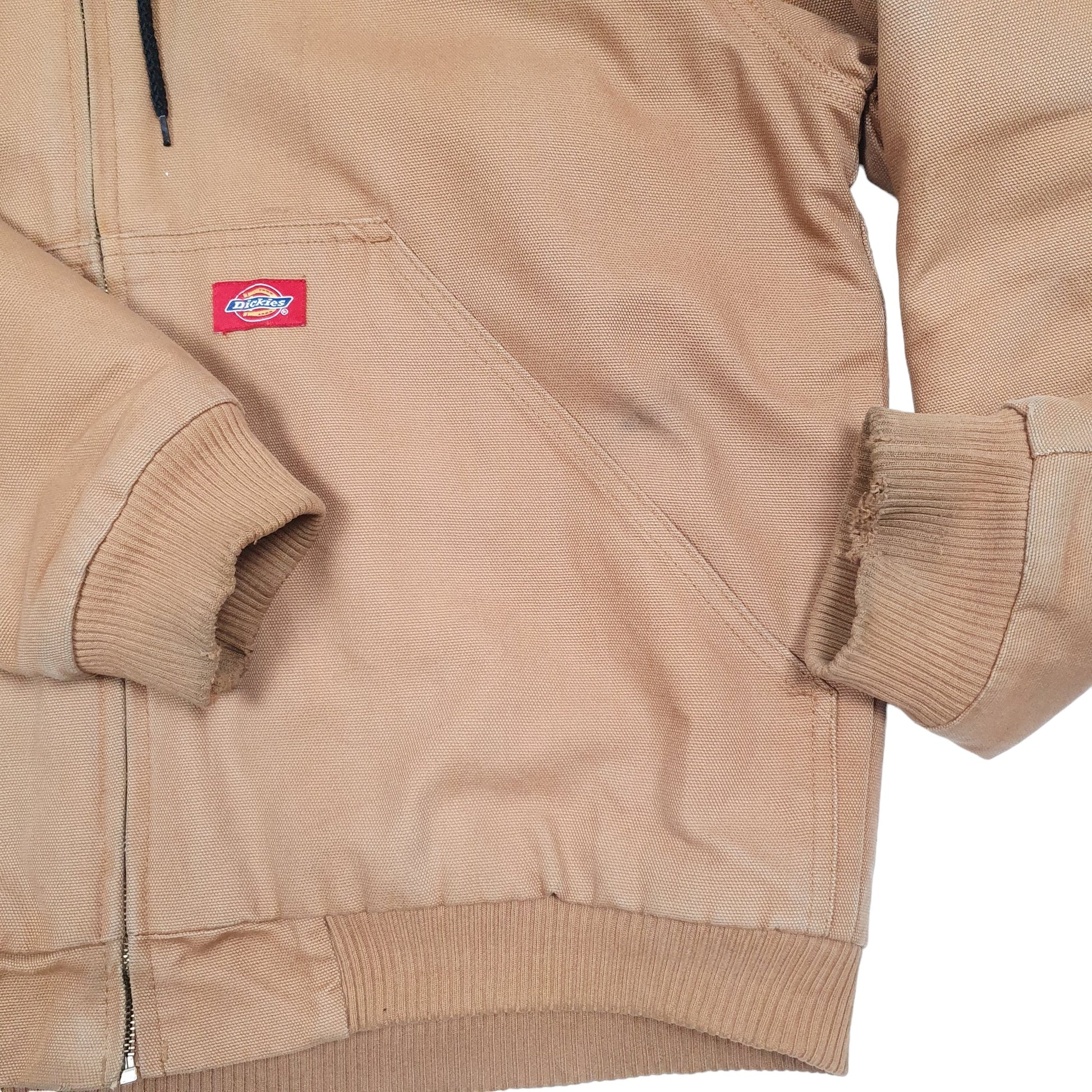 Mens Tan Dickies Active Thick Hoodie Crewneck Coat