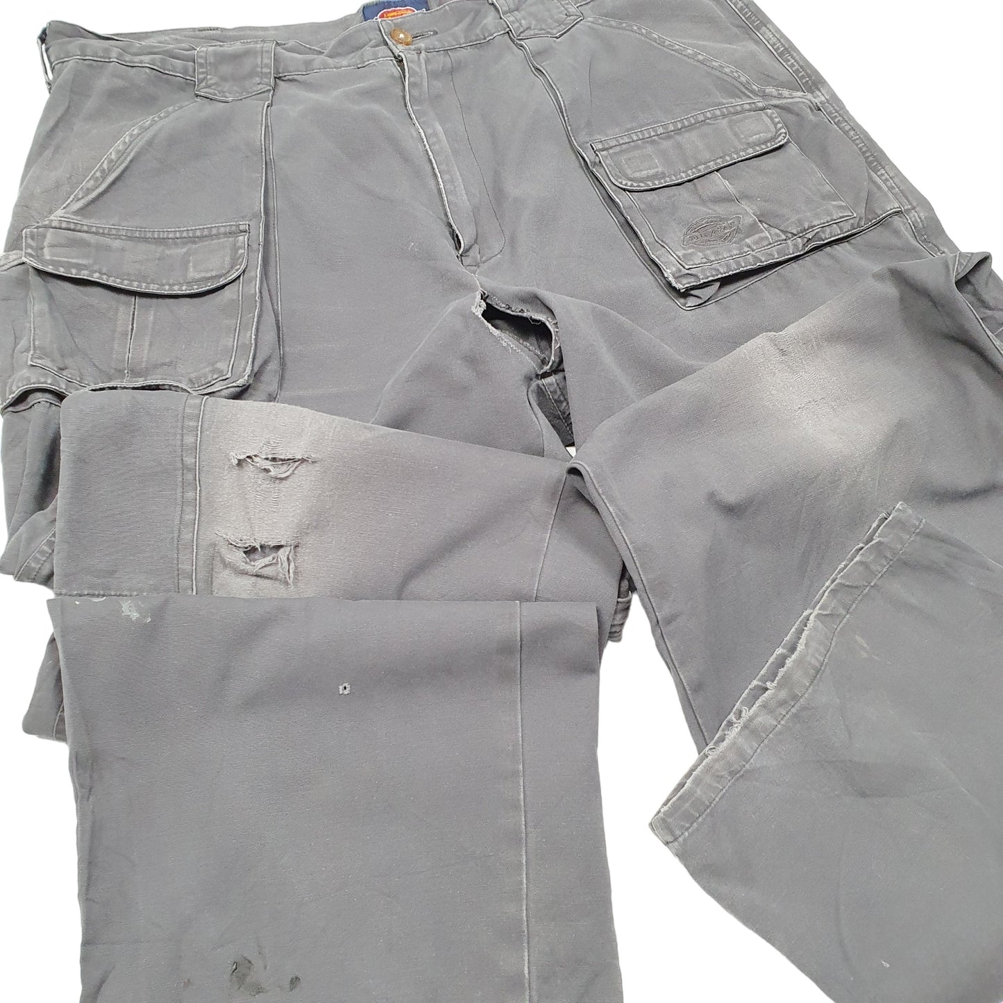 Mens Grey Dickies Zip Offs Utility Cargo Trousers