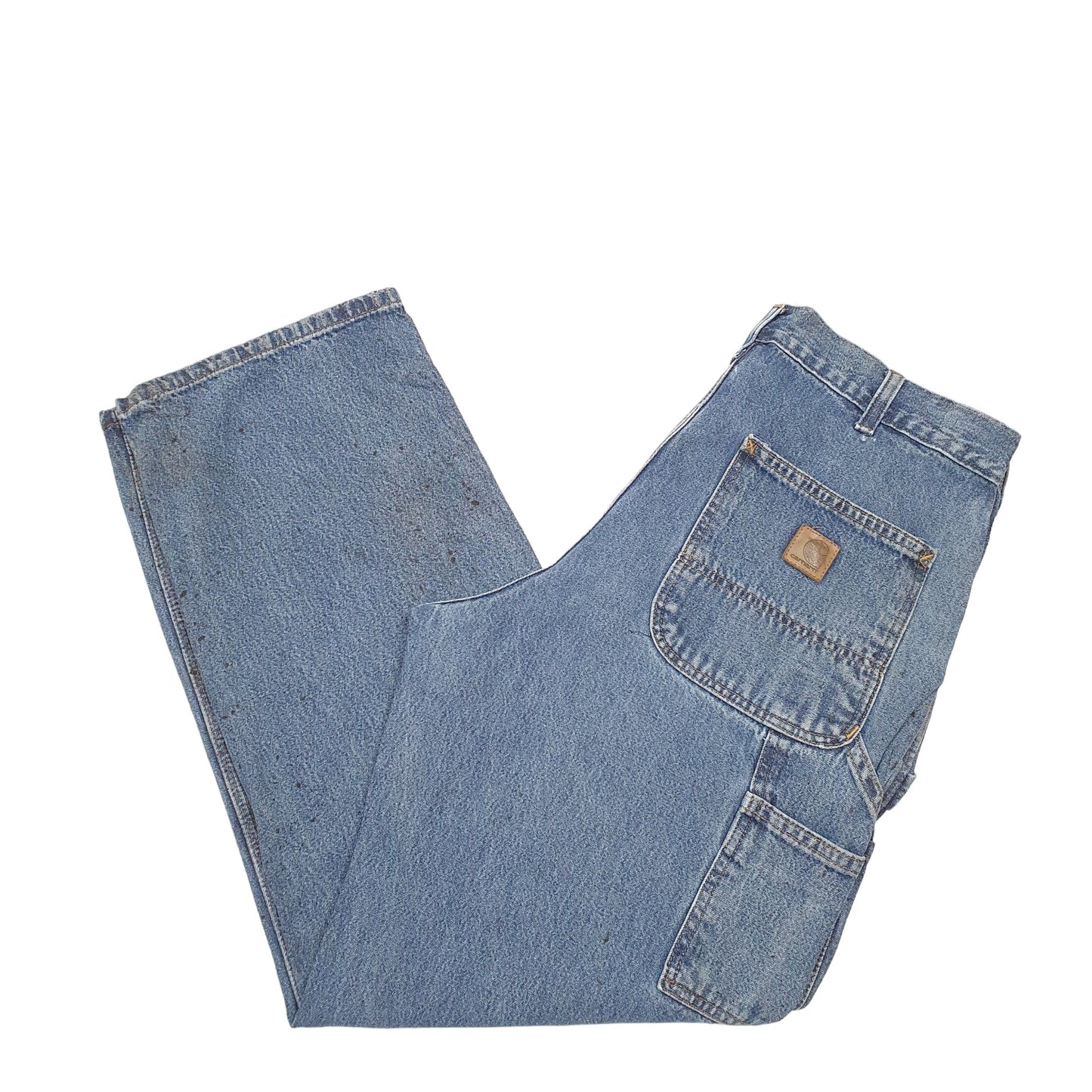 Mens Blue Carhartt Carpenter Original Dungaree B13 JeansW34 L30