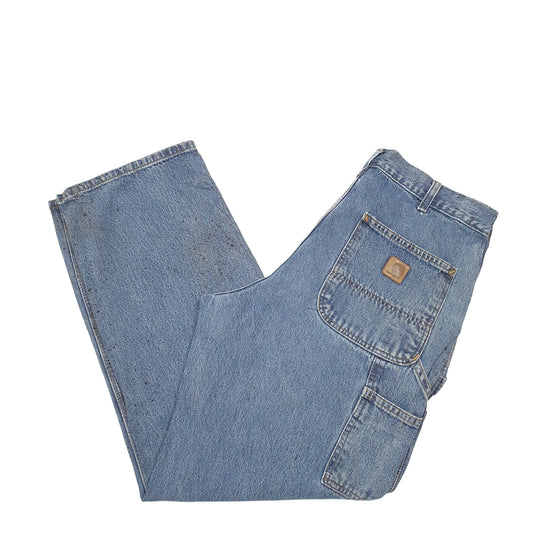 Mens Blue Carhartt Carpenter Original Dungaree B13 JeansW34 L30