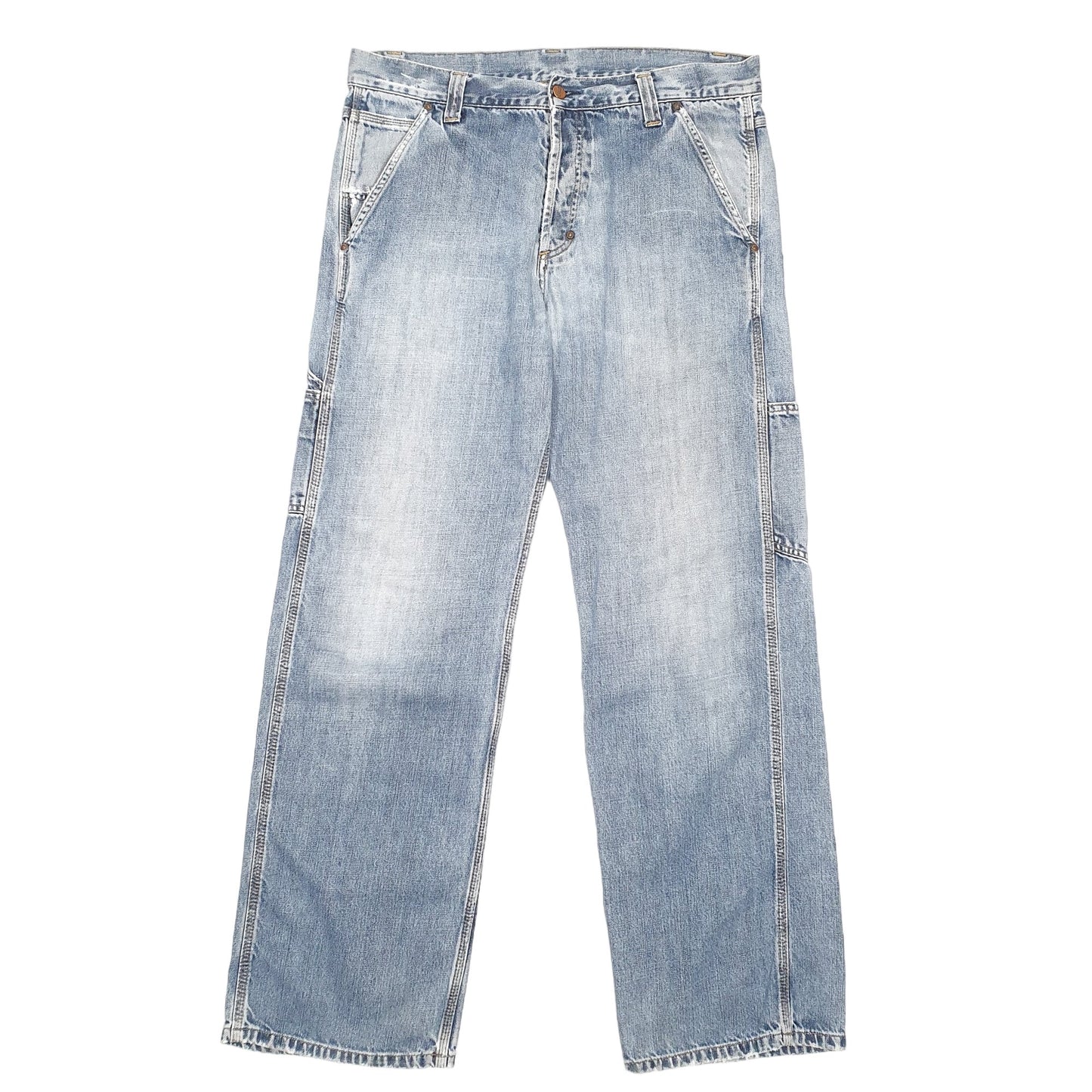 Mens Blue Carhartt Riveted Carpenter JeansW36 L32