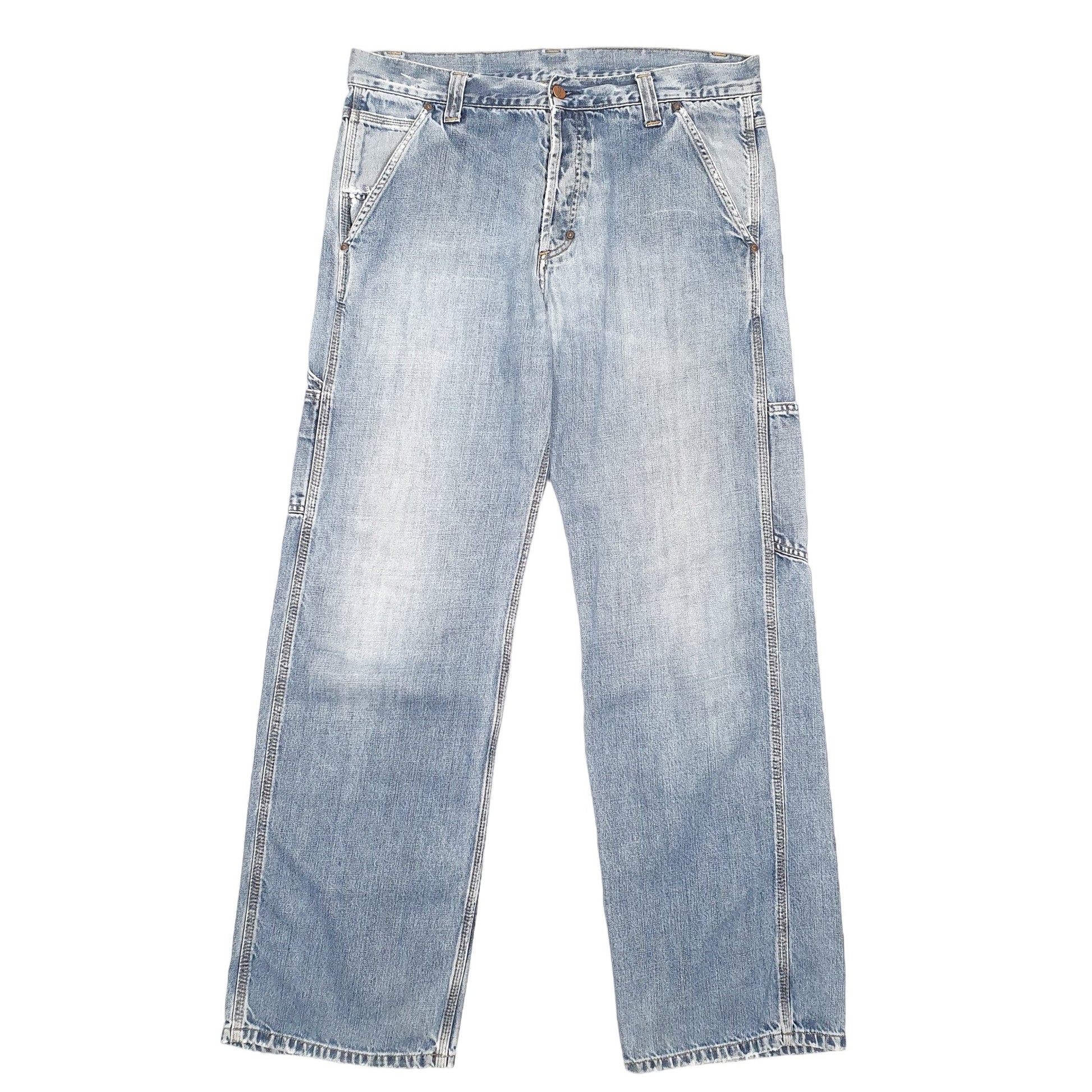 Mens Blue Carhartt Riveted Carpenter JeansW36 L32