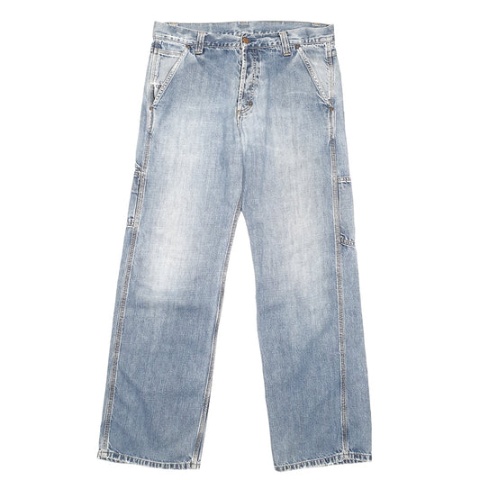 Mens Blue Carhartt Riveted Carpenter JeansW36 L32