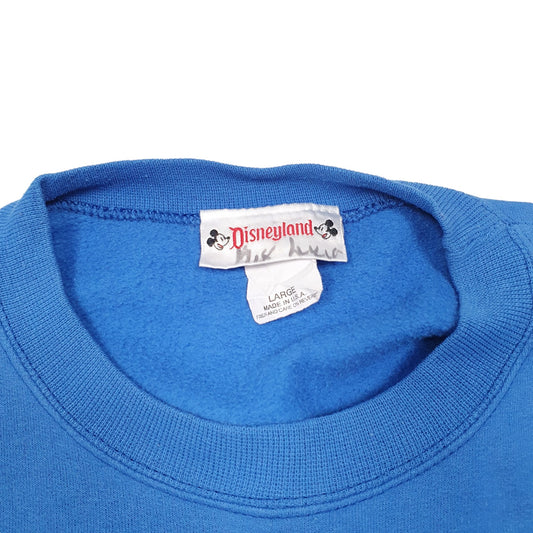 Mens Blue Disney Disneyland Vintage Made In USA Crewneck Jumper