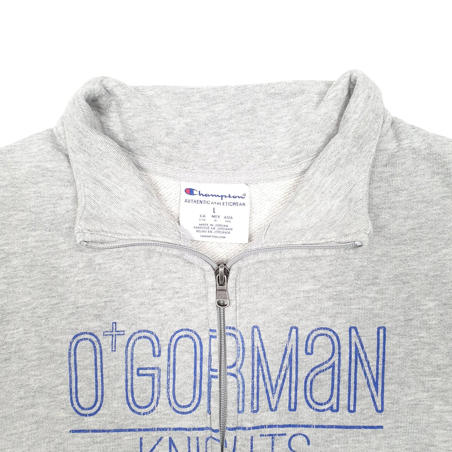 Womens Grey Champion O'Gorman Knights Basketball USA Quarter Zip Jumper