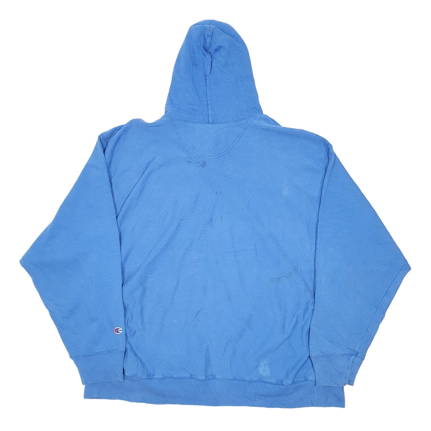 Mens Blue Champion Reverse Weave Y2K Hoodie Jumper