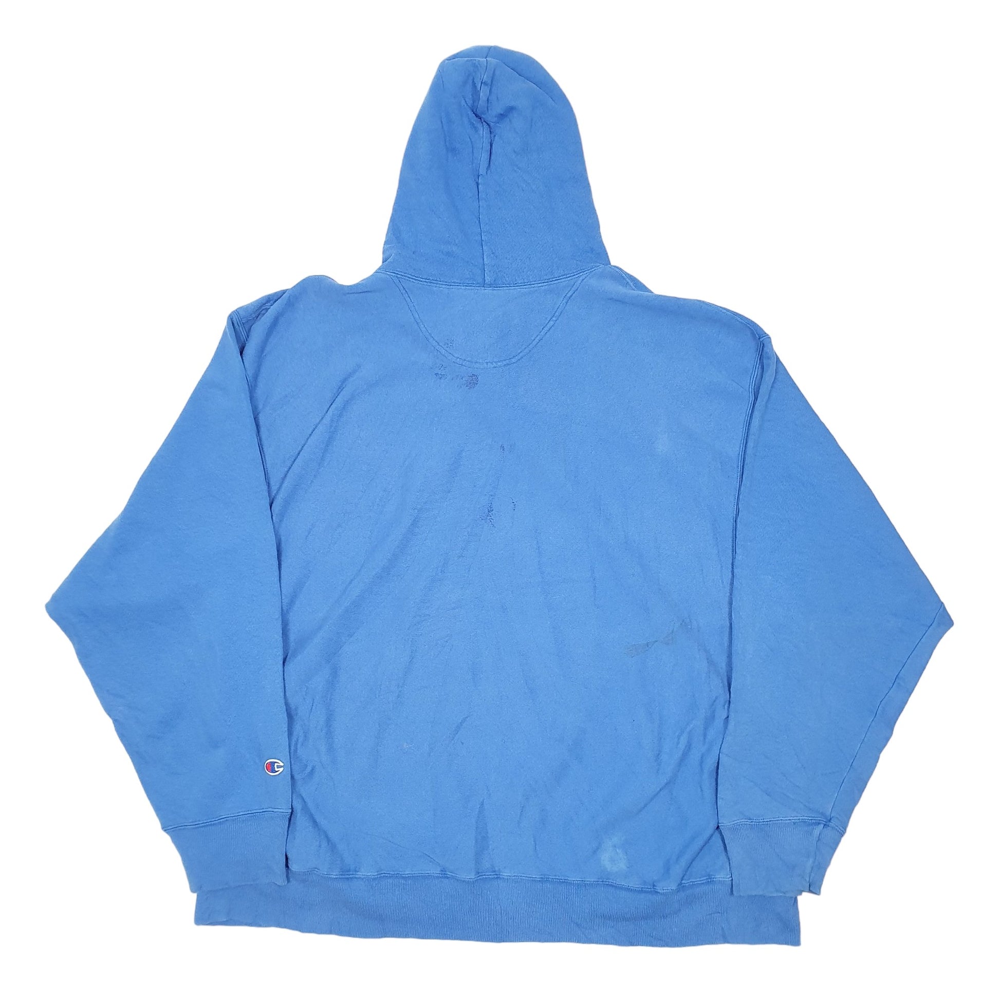 Mens Blue Champion Reverse Weave Y2K Hoodie Jumper