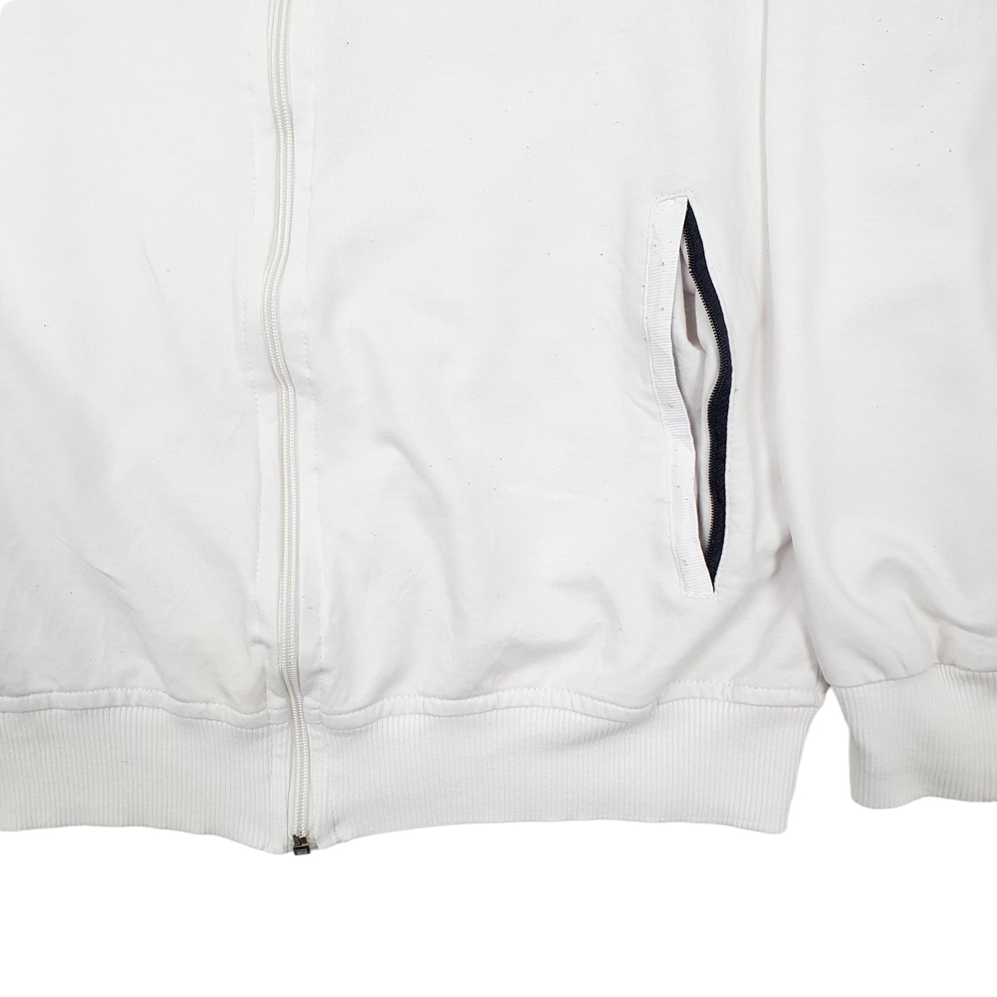Mens White Adidas  Full Zip Jumper