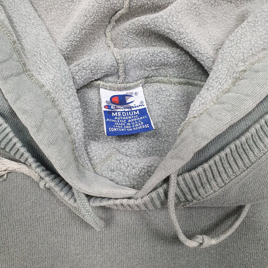 Mens Green Champion Spellout Script Hoodie Jumper