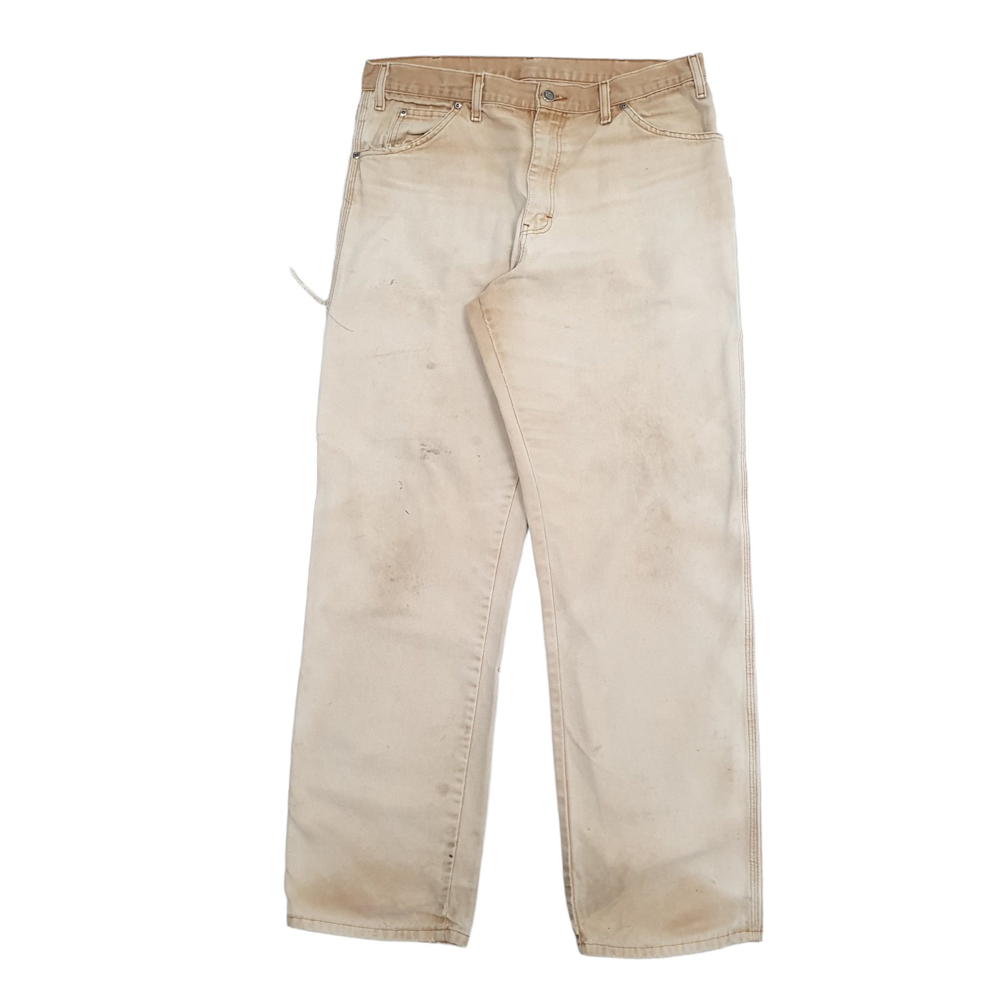 Mens Beige Dickies  Carpenter Trousers