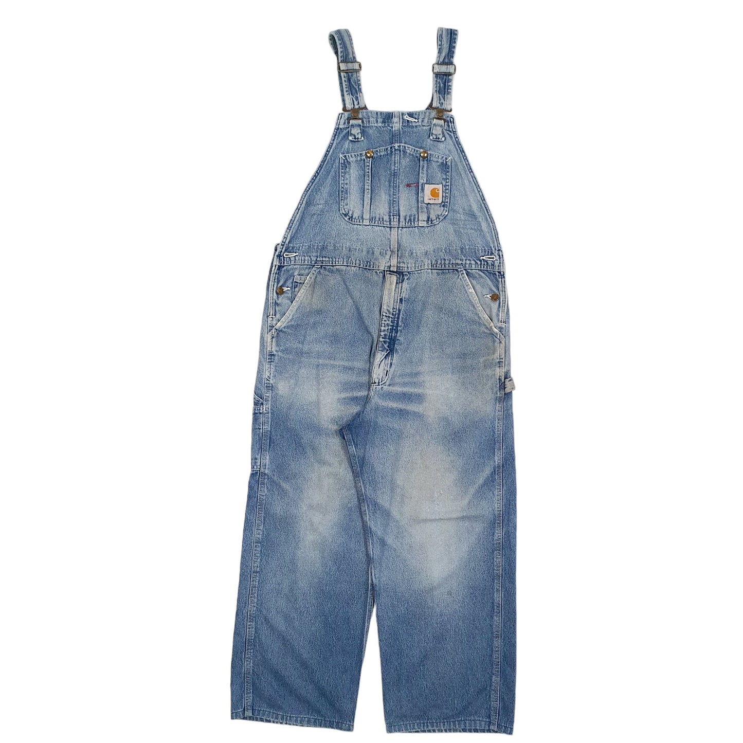 Mens Blue Carhartt R07 Bib Overall Denim Jeans Dungaree Trousers