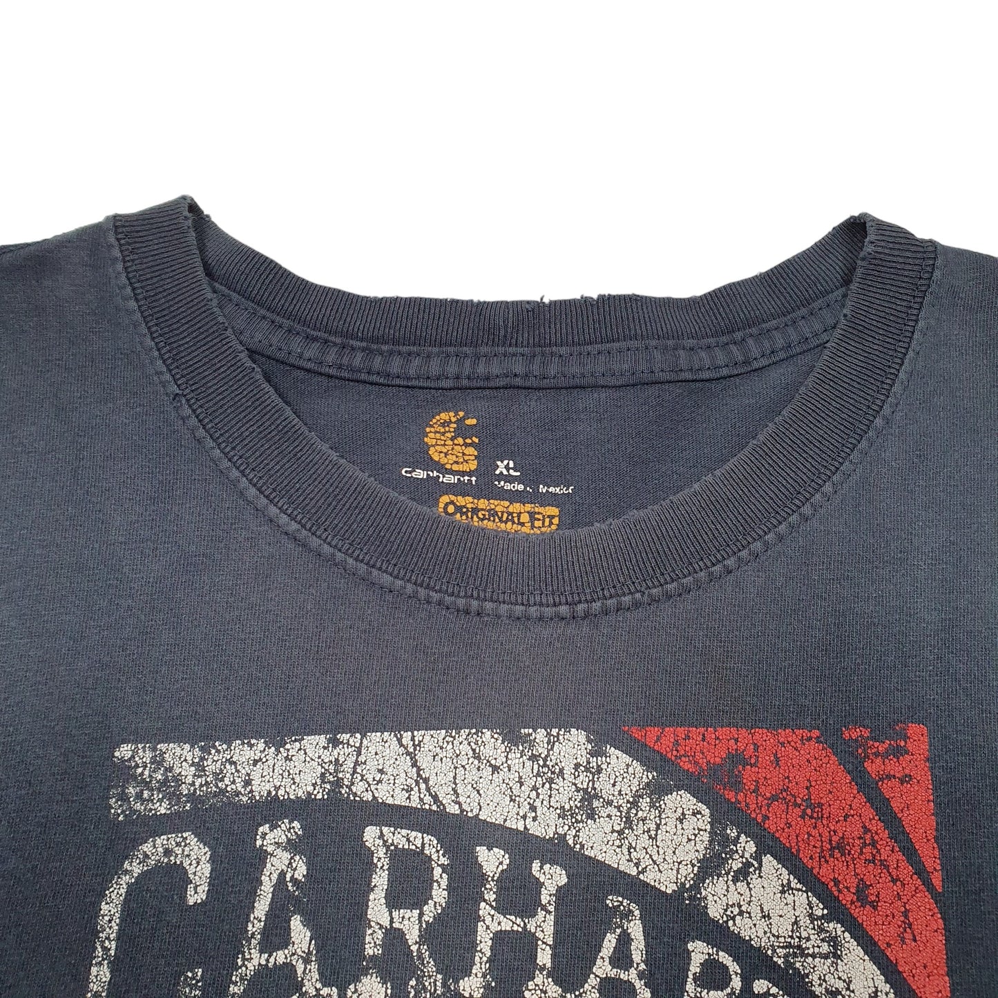 Mens Navy Carhartt Carpenter Short Sleeve T Shirt
