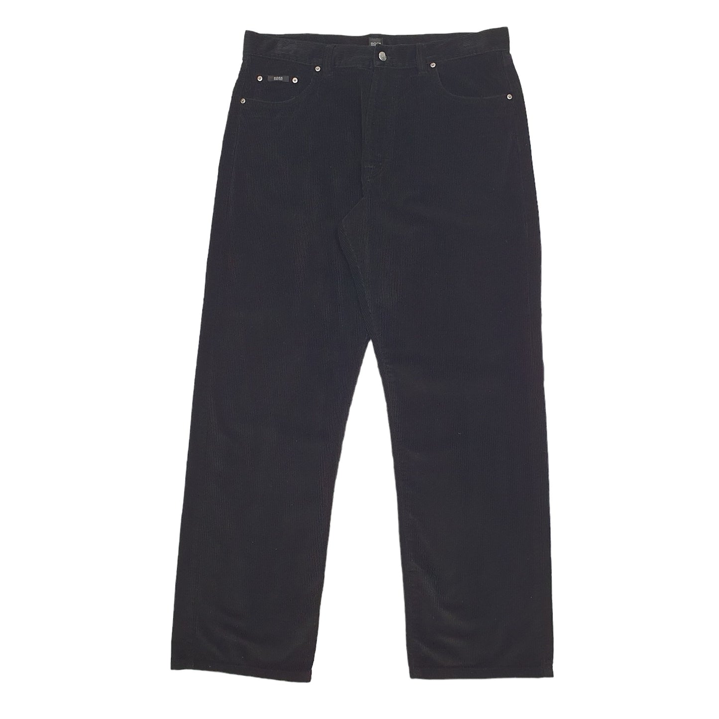 Mens Black Hugo Boss  Corduroy Trousers