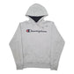 Mens Grey Champion Spellout Hoodie Jumper