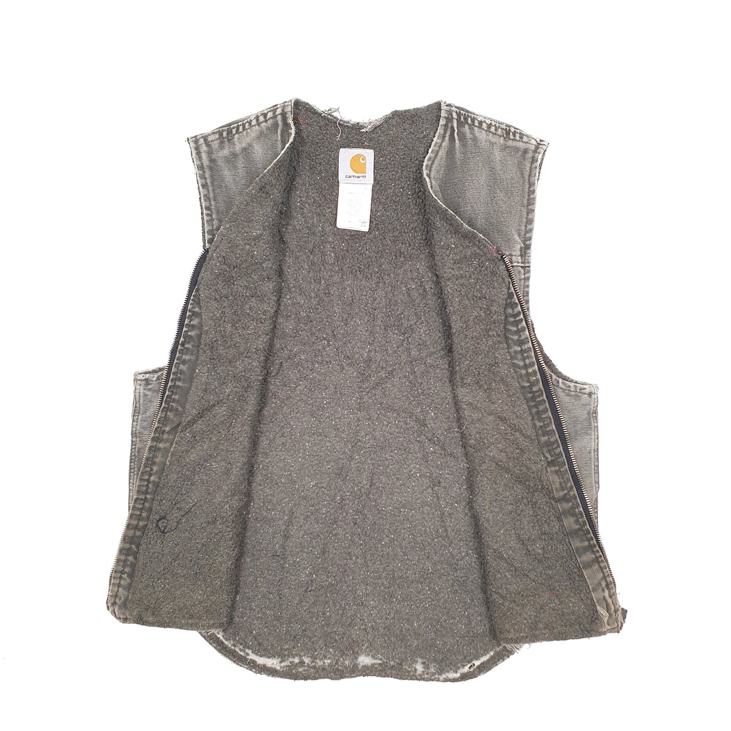 Mens Grey Carhartt V13MOS Vintage 2001 Union Made in USA Sherpa Vest Gilet  Coat