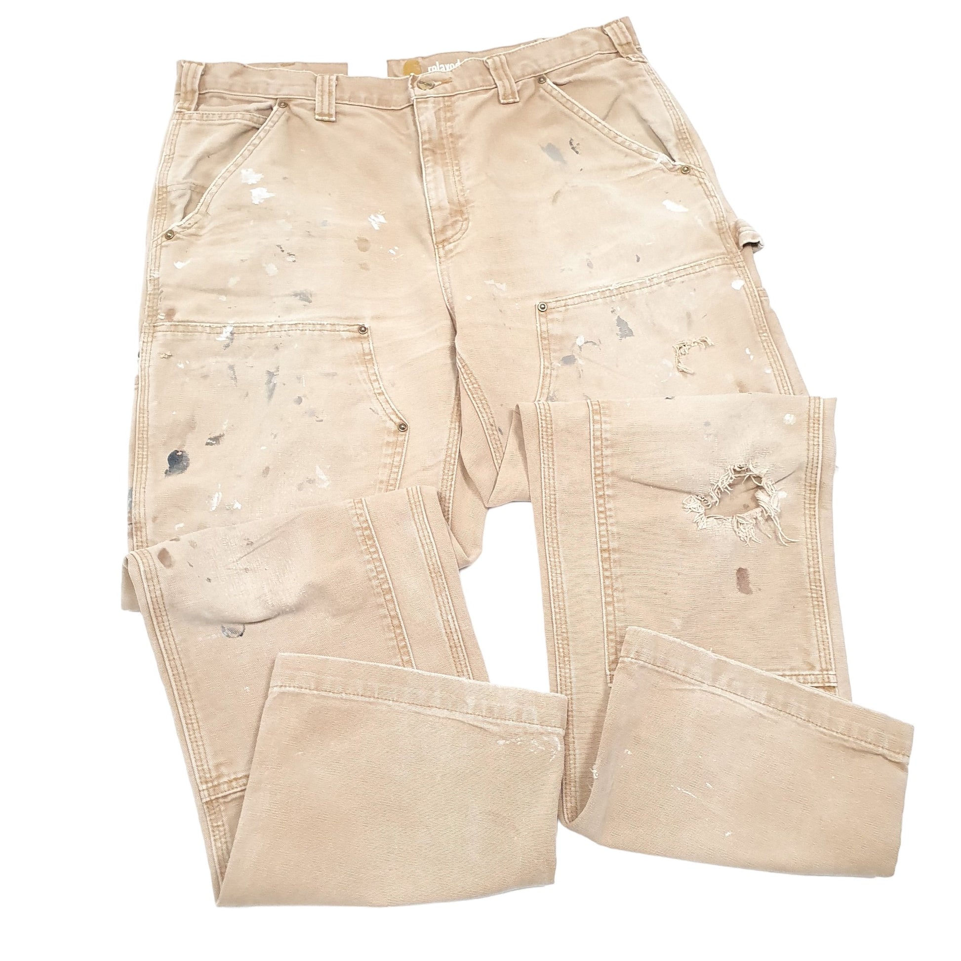 Mens Tan Carhartt B06 Relaxed Double Knee Carpenter Trousers