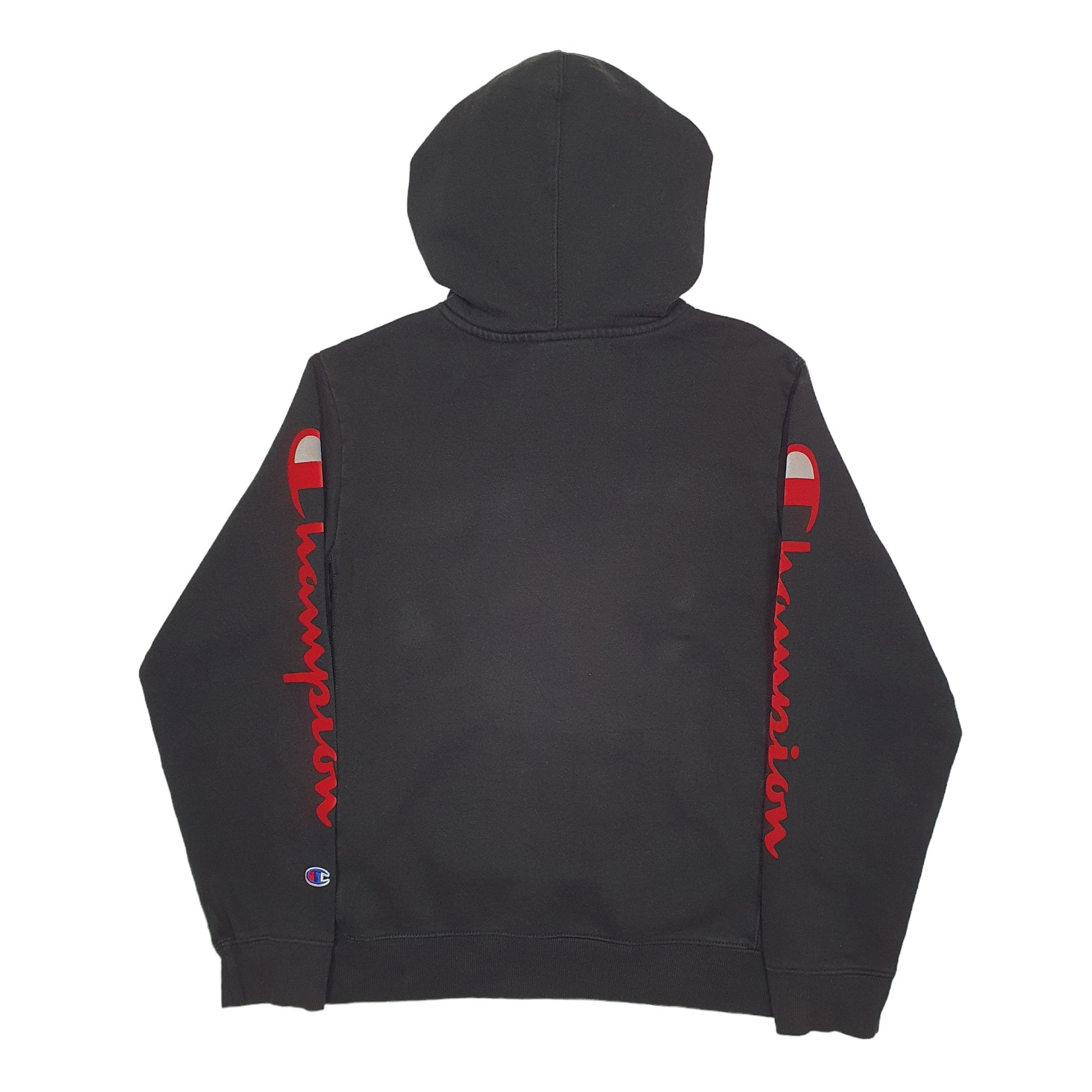 Womens Black Champion Spellout Hoodie Jumper