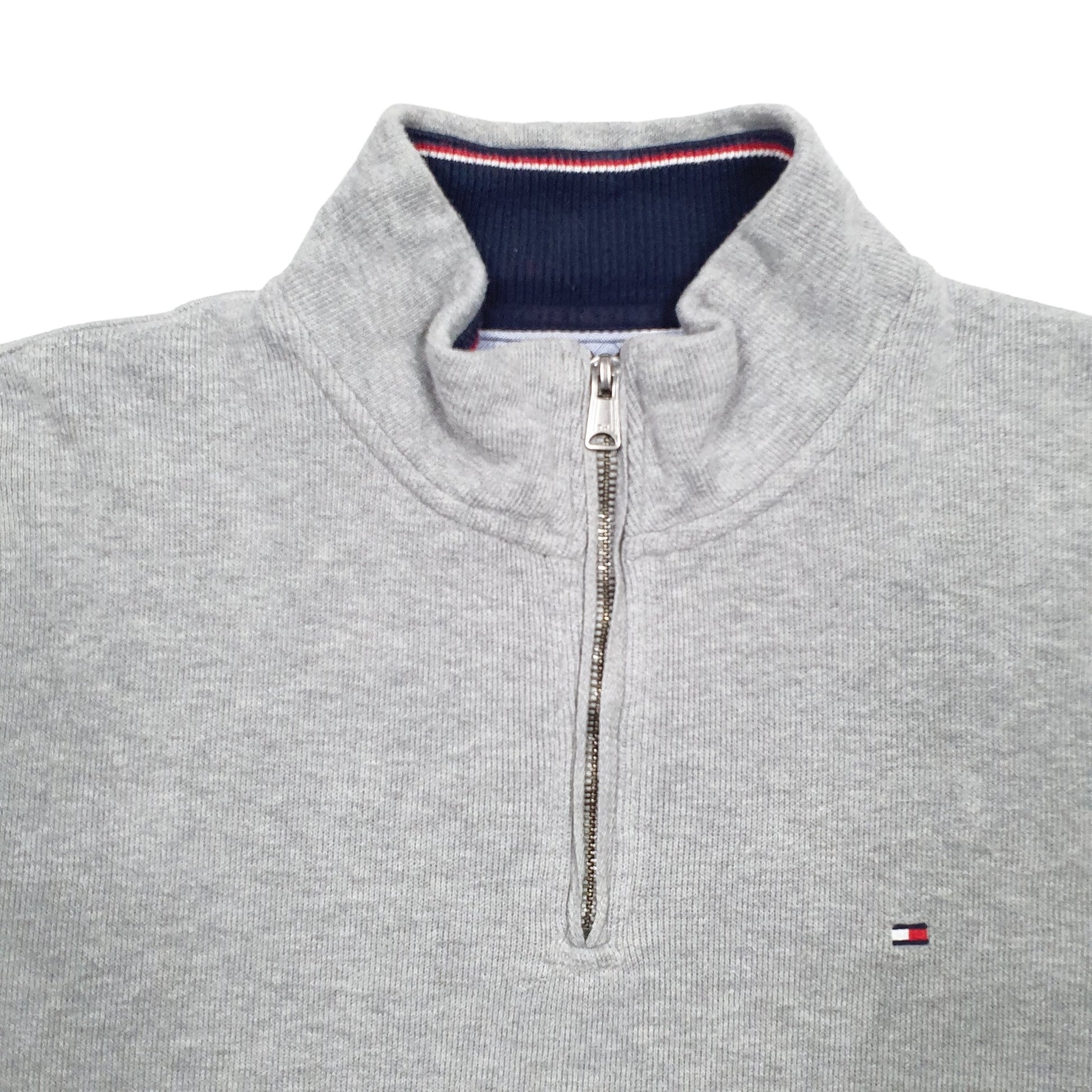 Mens Grey Tommy Hilfiger  Quarter Zip Jumper