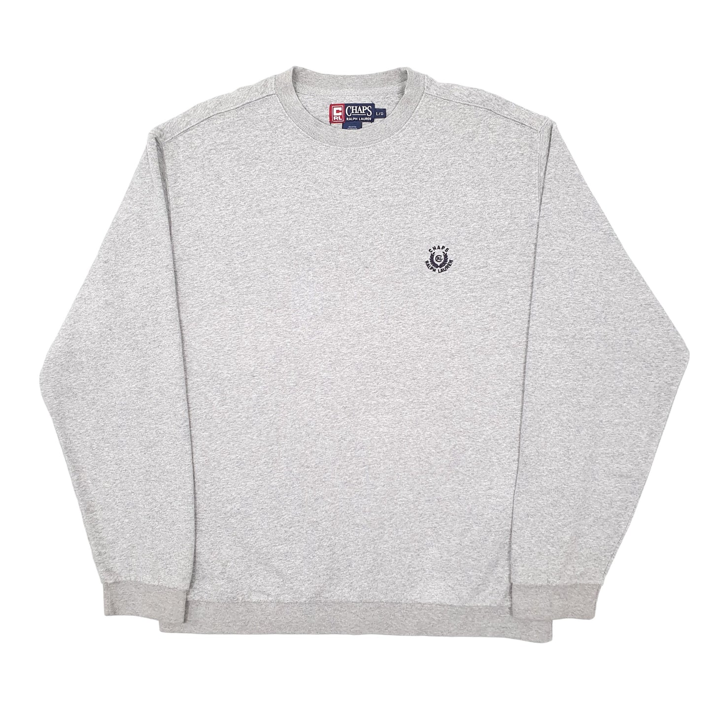 Mens Grey Ralph Lauren Chaps Vintage 1990s Crewneck Jumper