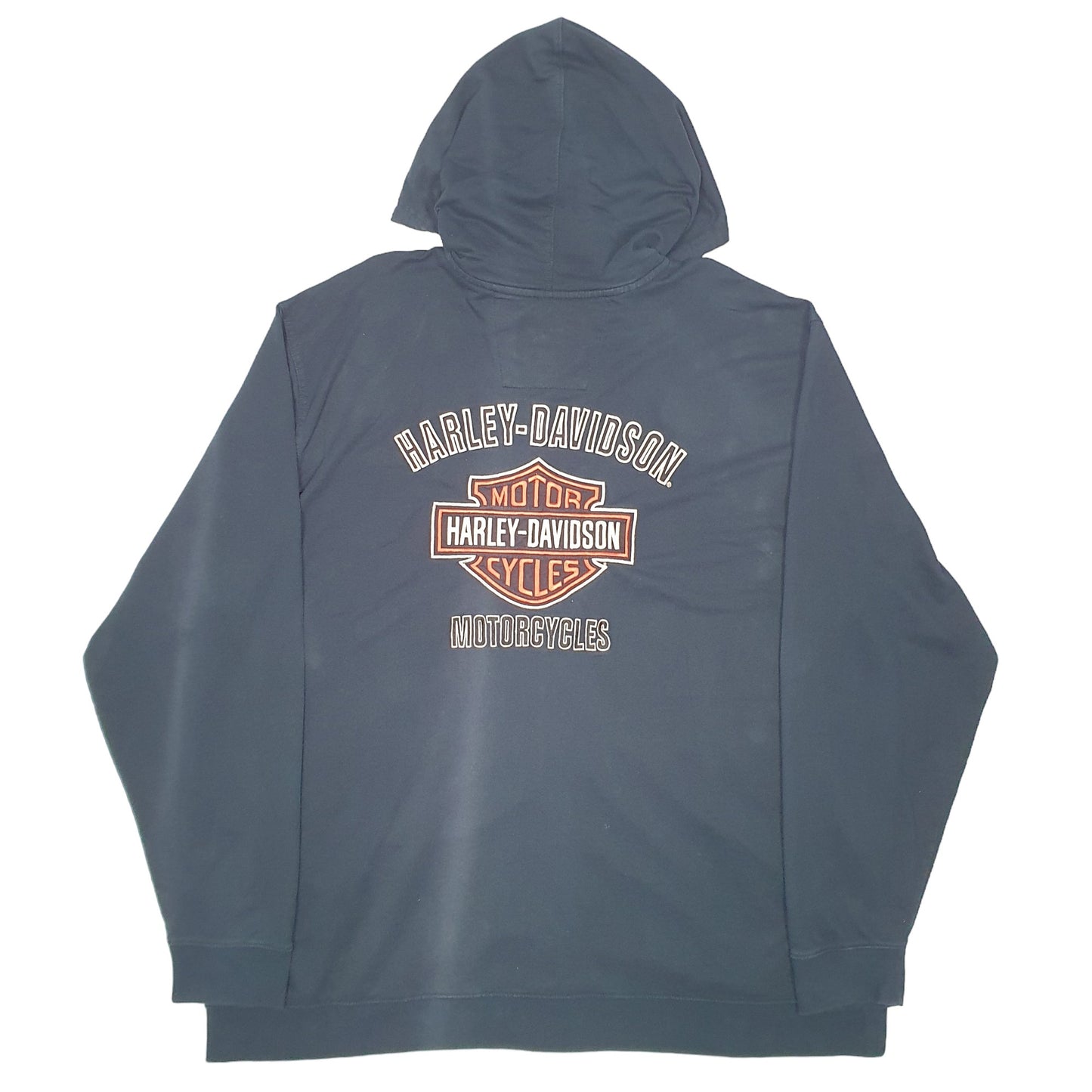 Mens Black Harley Davidson Hoodie Motorcycles Biker Full Zip Jumper
