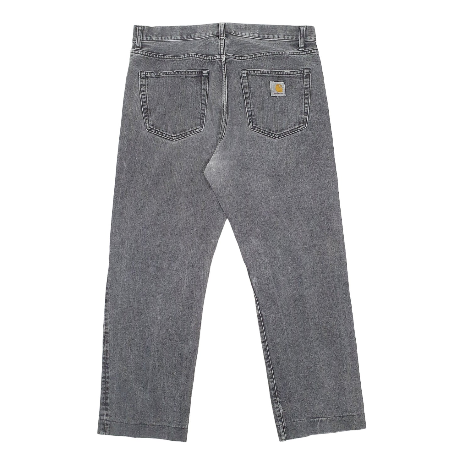 Mens Grey Carhartt Tapered WIP Pontiac Pant Casual JeansW36 L30
