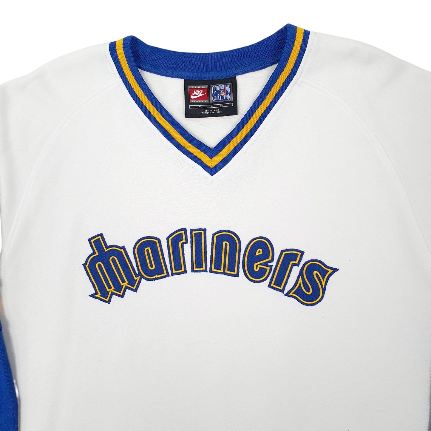 Mens White Nike Vintage MLB Cooperstown Collection Seattle Mariners Crewneck Jumper