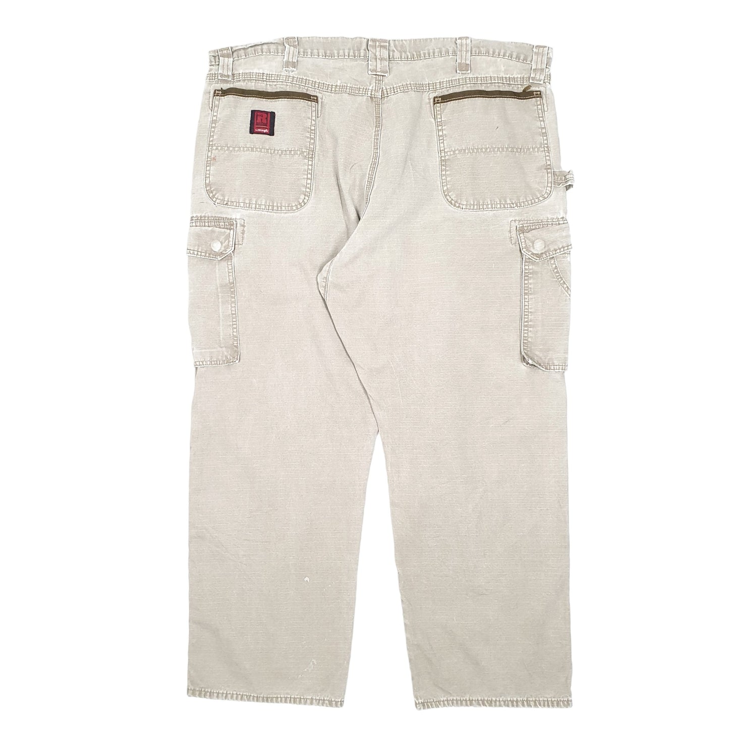 Mens Beige Wrangler Riggs Workwear Ripstop Cargo Trousers