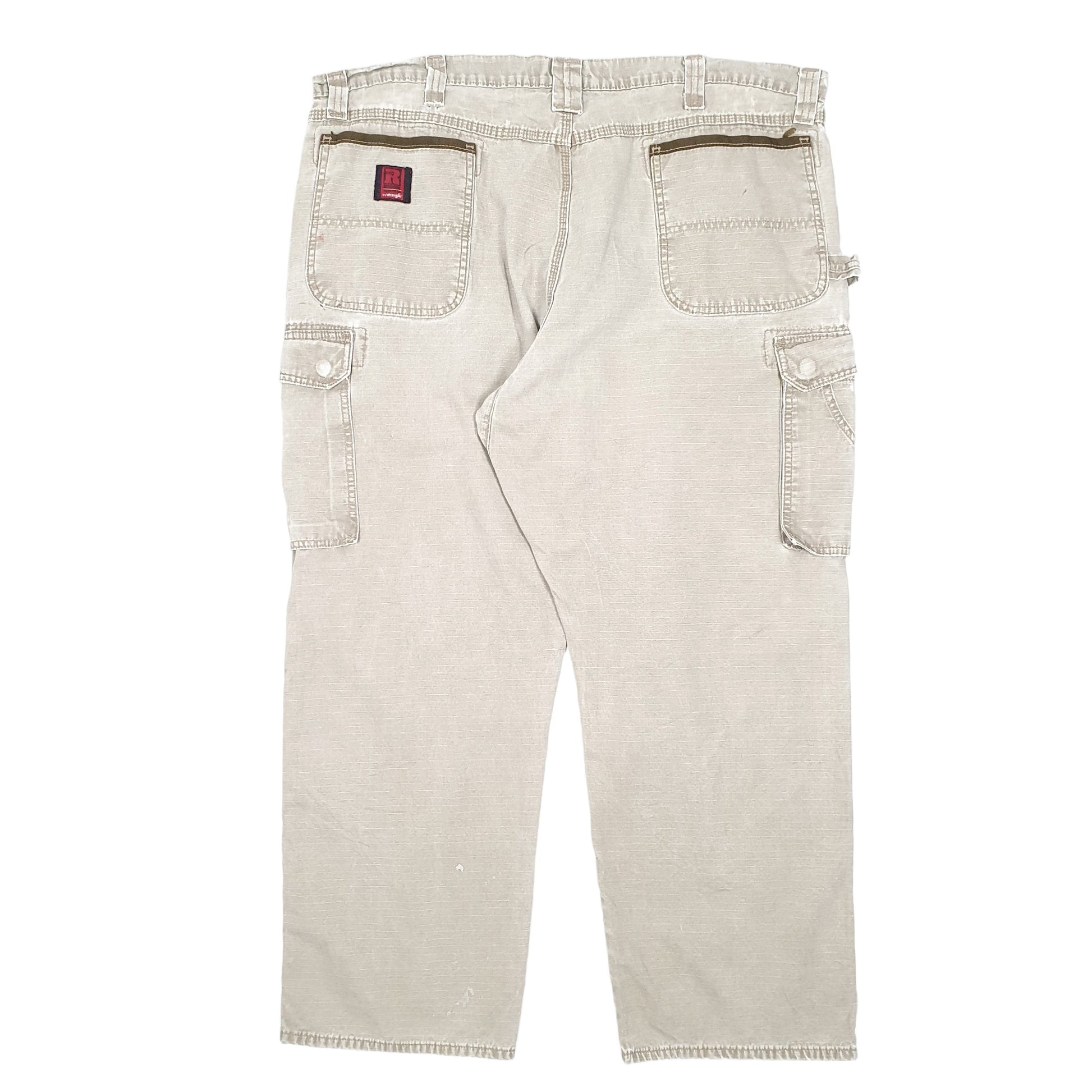 Mens Beige Wrangler Riggs Workwear Ripstop Cargo Trousers