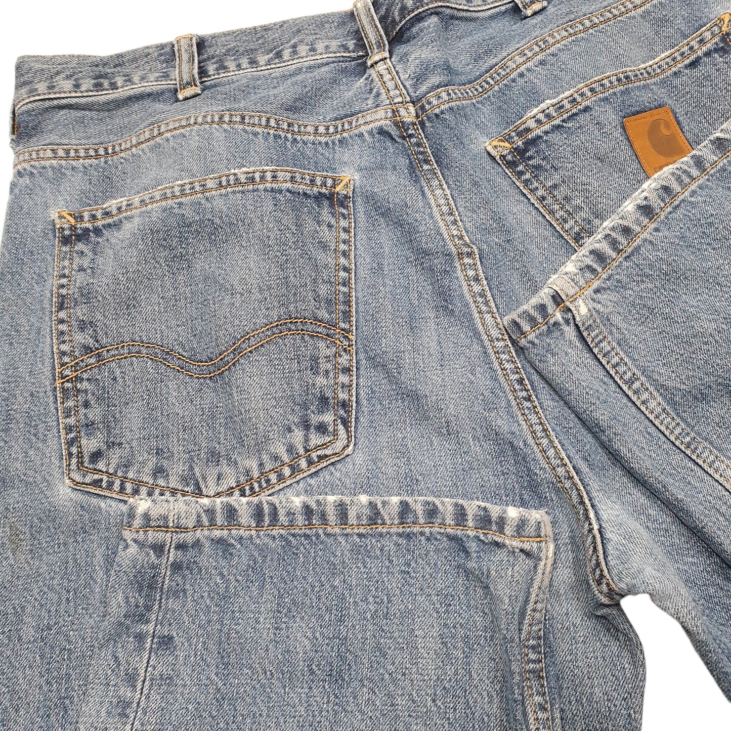 Mens Blue Carhartt Marlow Pant Relaxed WIP Casual JeansW34 L34