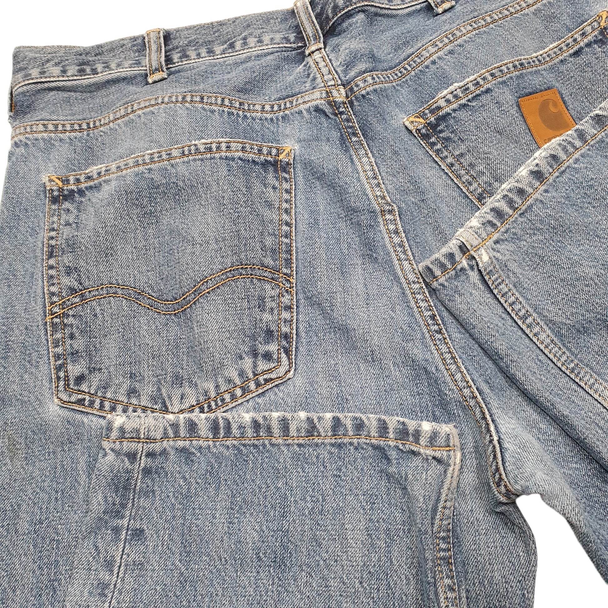 Mens Blue Carhartt Marlow Pant Relaxed WIP Casual JeansW34 L34