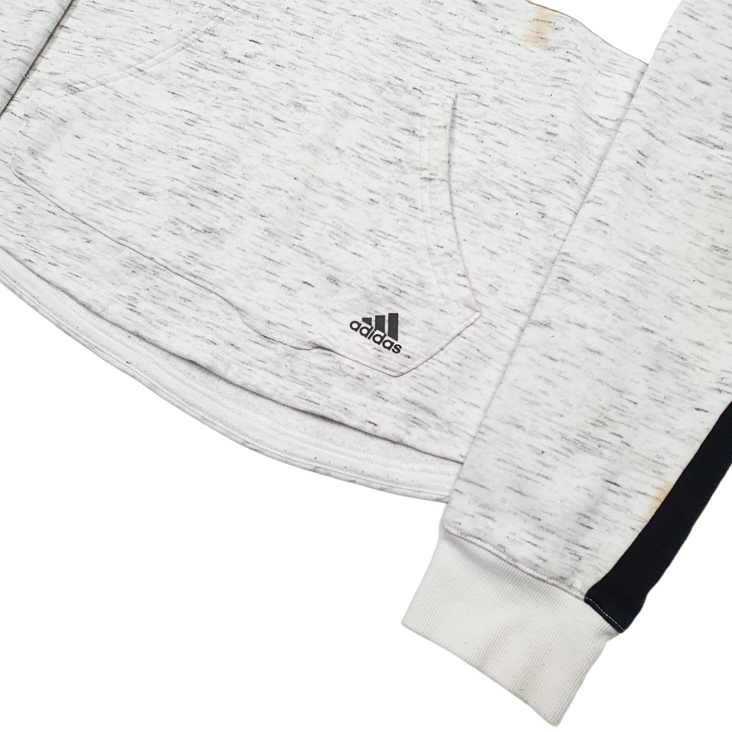Mens White Adidas Spellout Hoodie Jumper