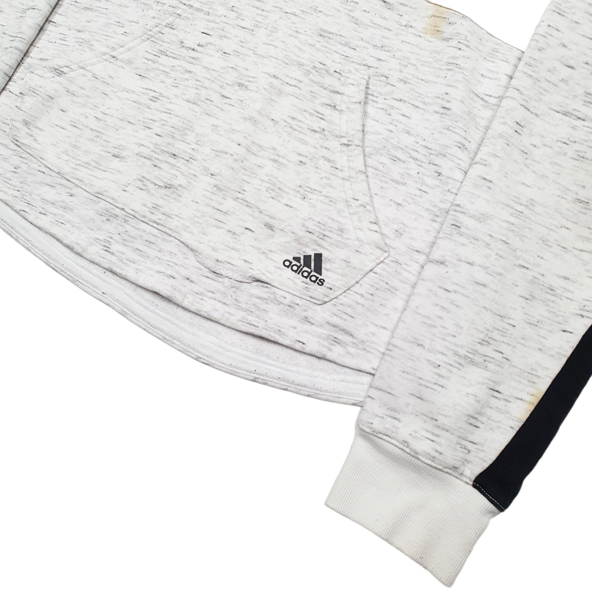 Mens White Adidas Spellout Hoodie Jumper
