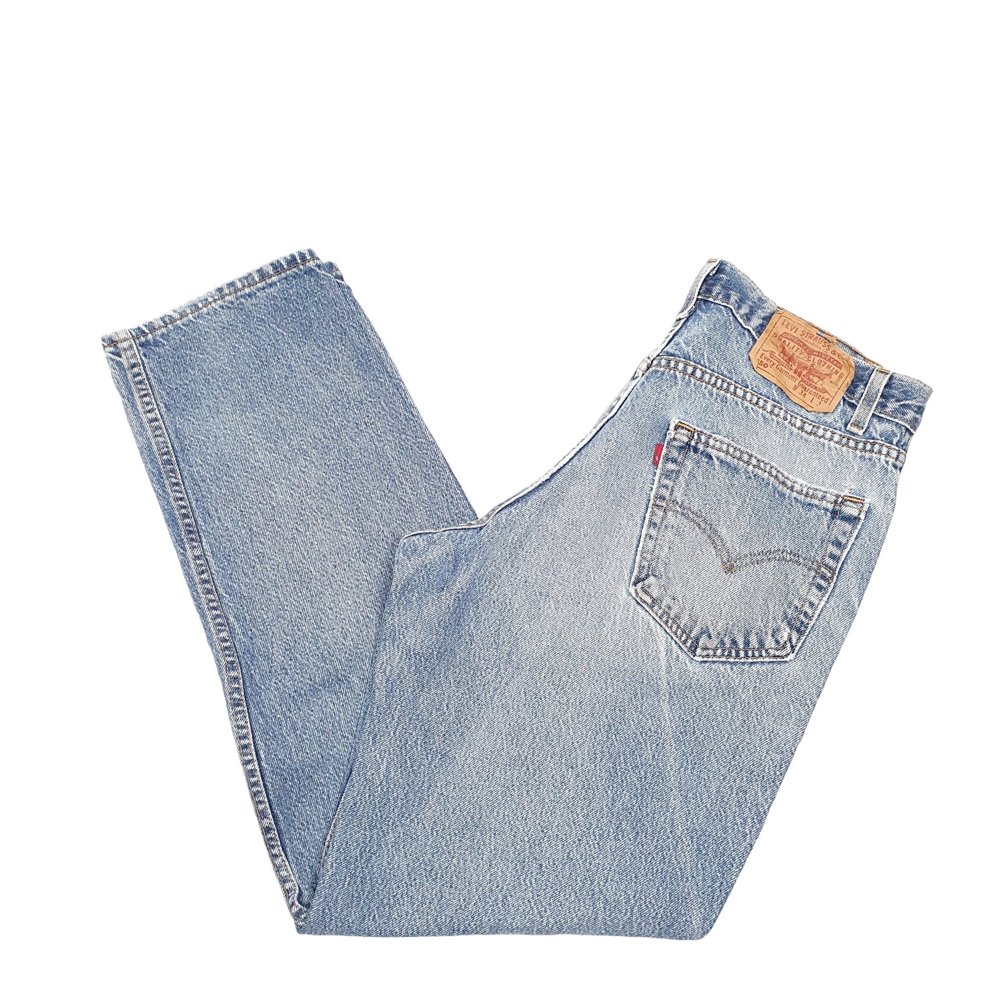 Mens Blue Levis Vintage Made In USA 90s 550 JeansW34 L32