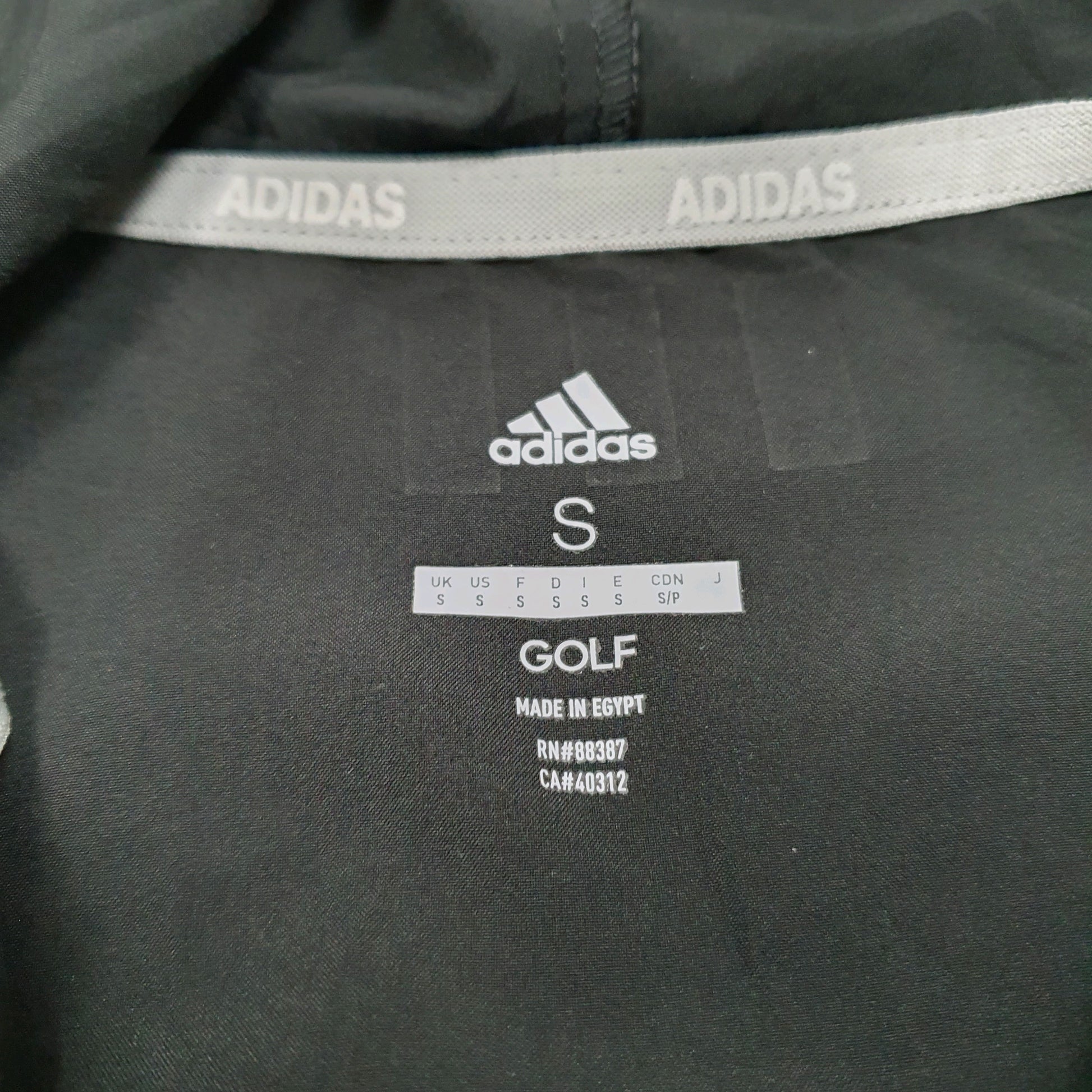 Mens Black Adidas Golf Active Hoodie Full Zip Jumper
