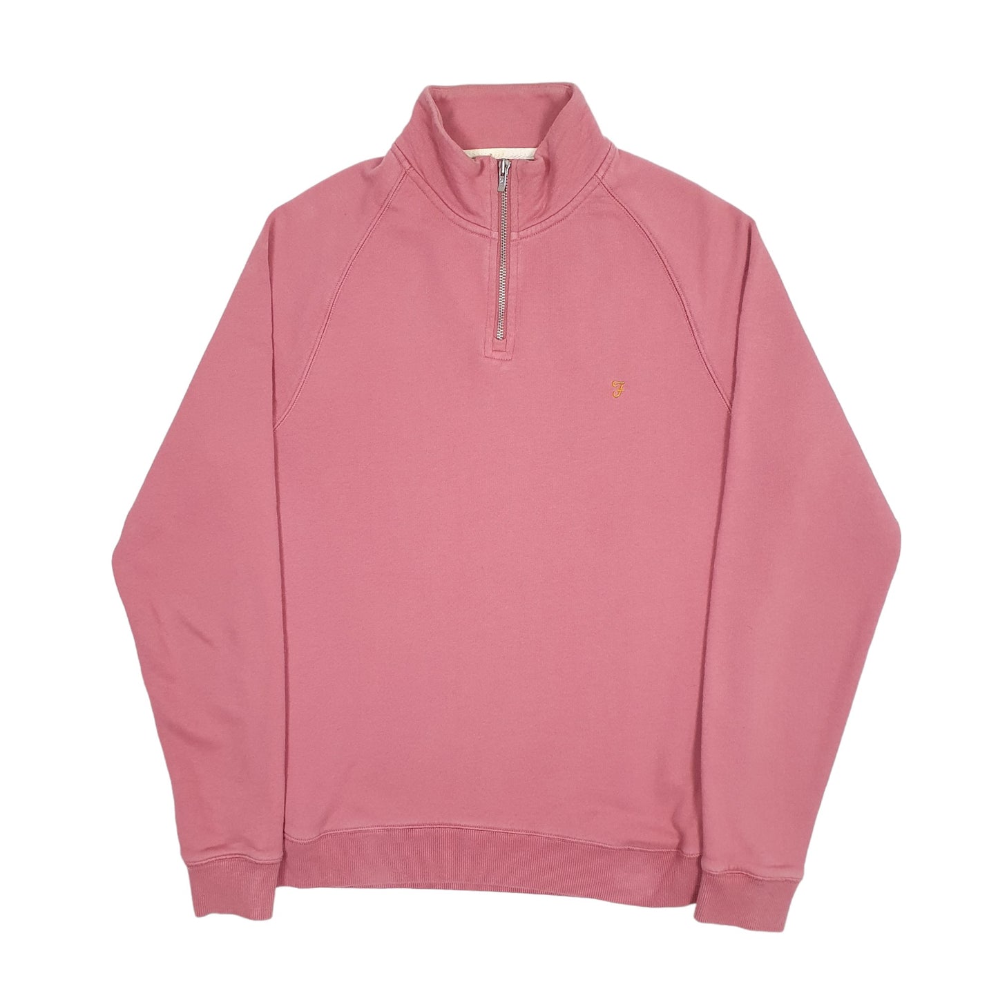 Mens Pink Farah  Quarter Zip Jumper