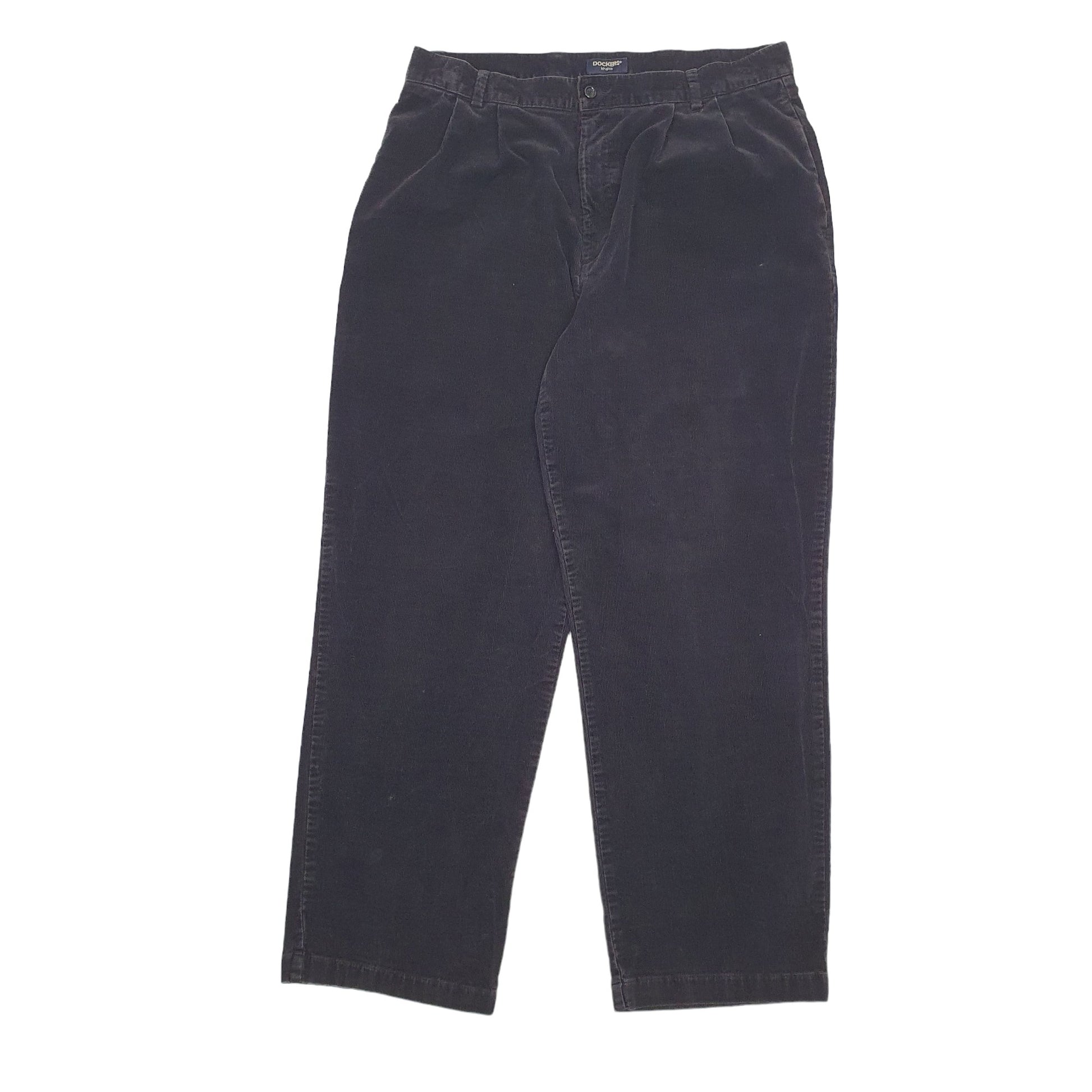 Mens Black Dockers  Corduroy Trousers