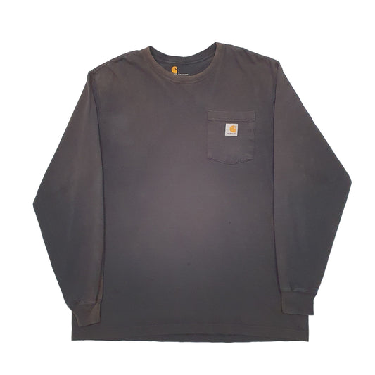 Mens Black Carhartt Long Sleeve T Shirt
