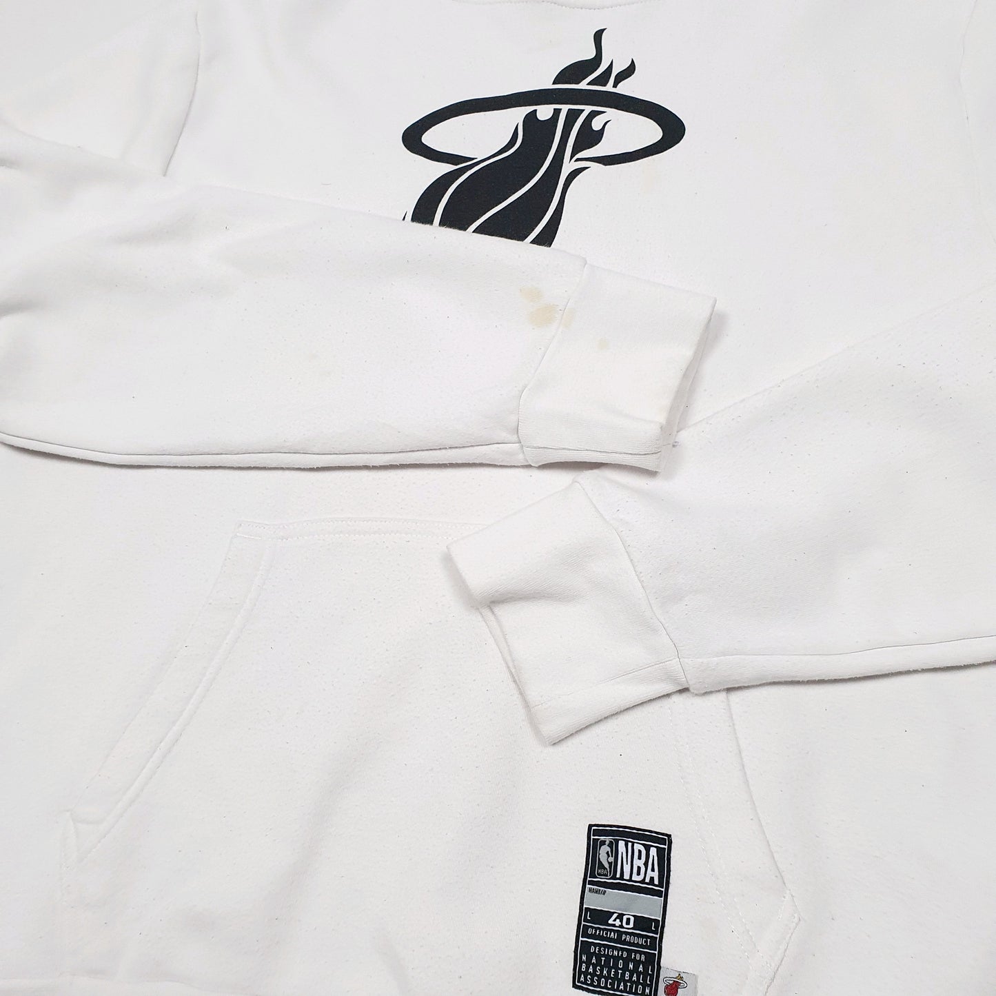Mens White NBA Basketball Miami Heat Hoodie Jumper