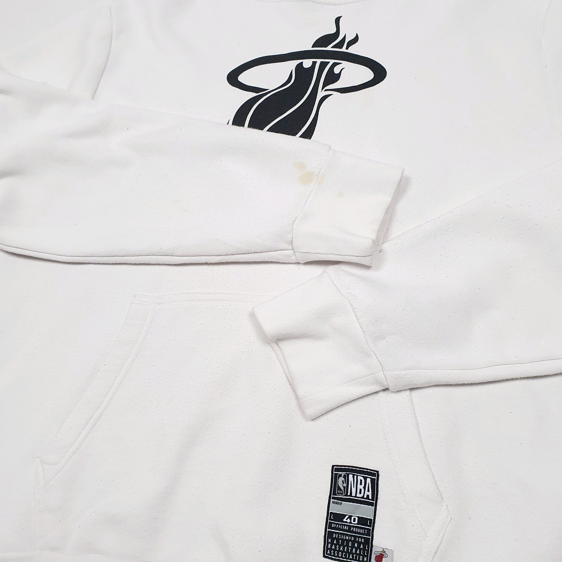 Mens White NBA Basketball Miami Heat Hoodie Jumper