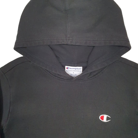 Womens Black Champion Spellout Hoodie Jumper