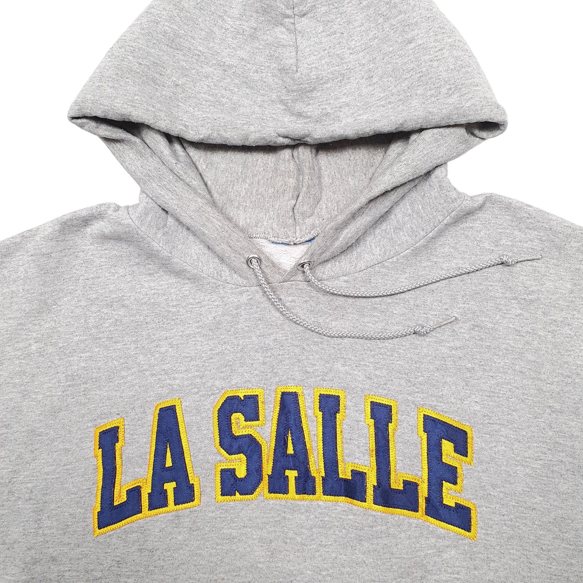 Mens Grey Champion USA College La Salle Hoodie Jumper