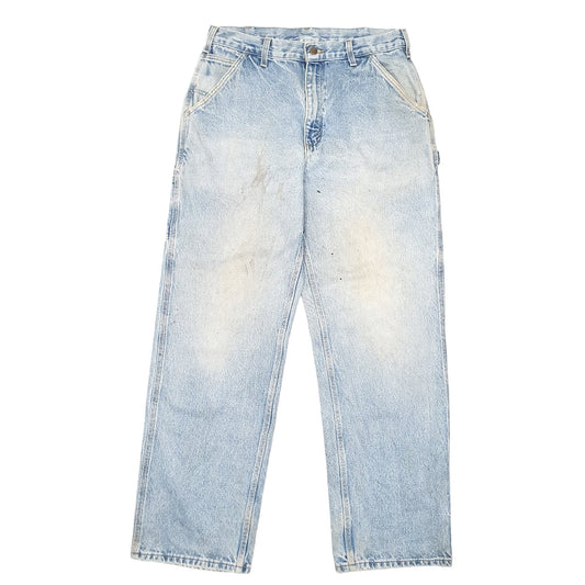 Mens Blue Carhartt Carpenter B237 JeansW33 L32