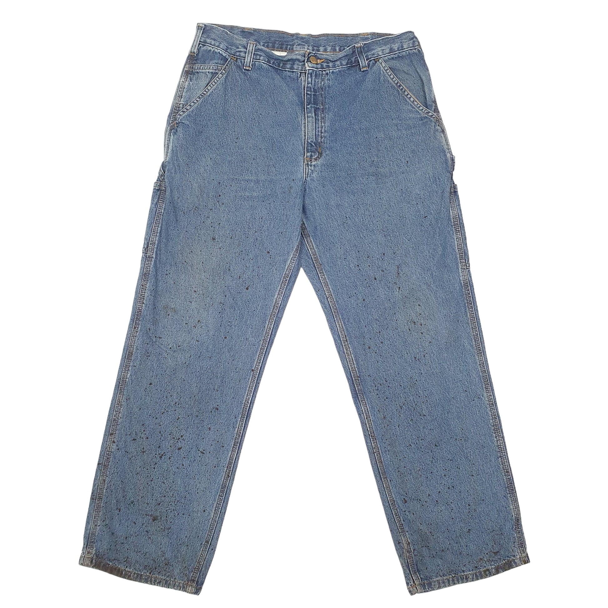 Mens Blue Carhartt Carpenter Original Dungaree B13 JeansW34 L30