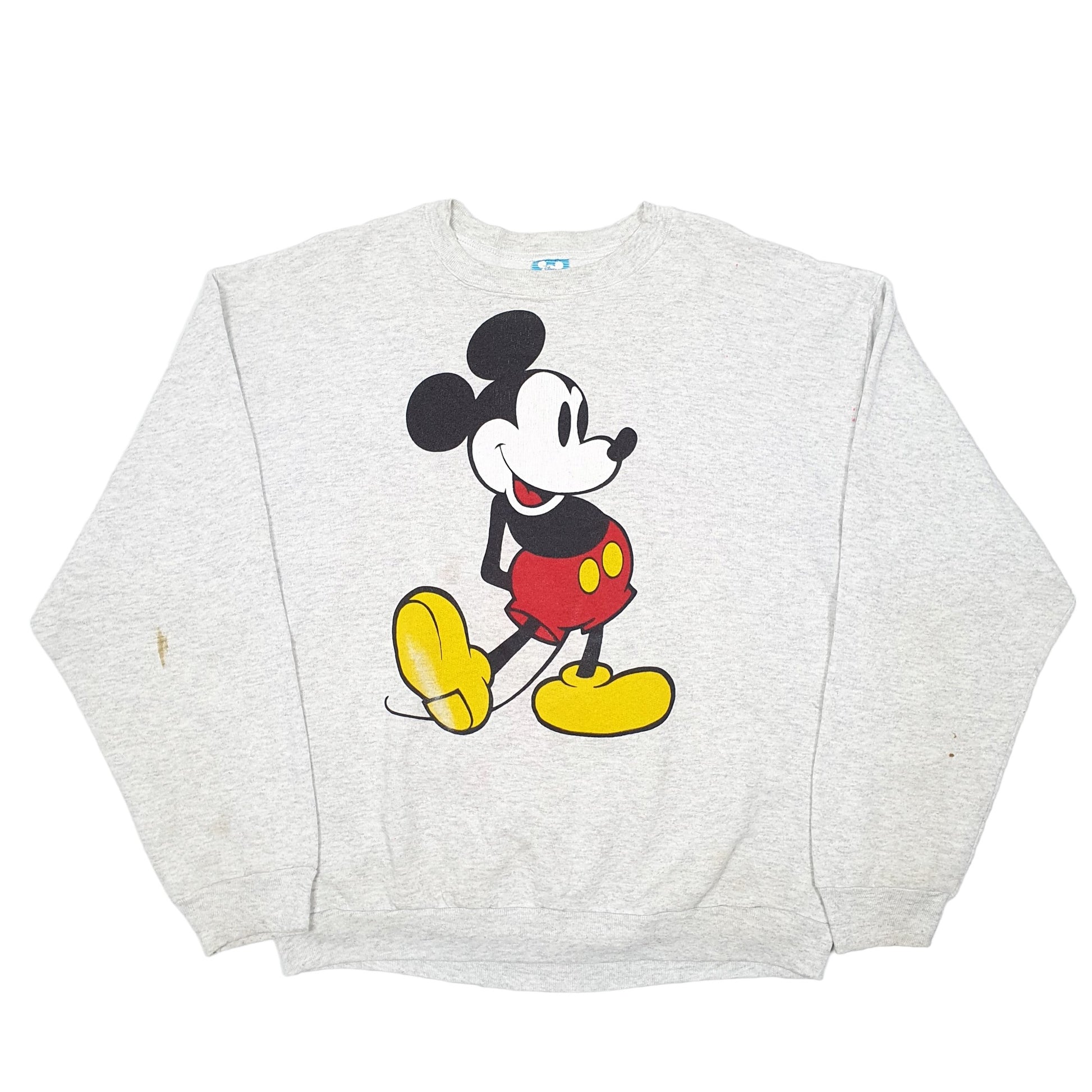 Mens Grey Disney Vintage Made In USA Mickey Mouse Crewneck Jumper