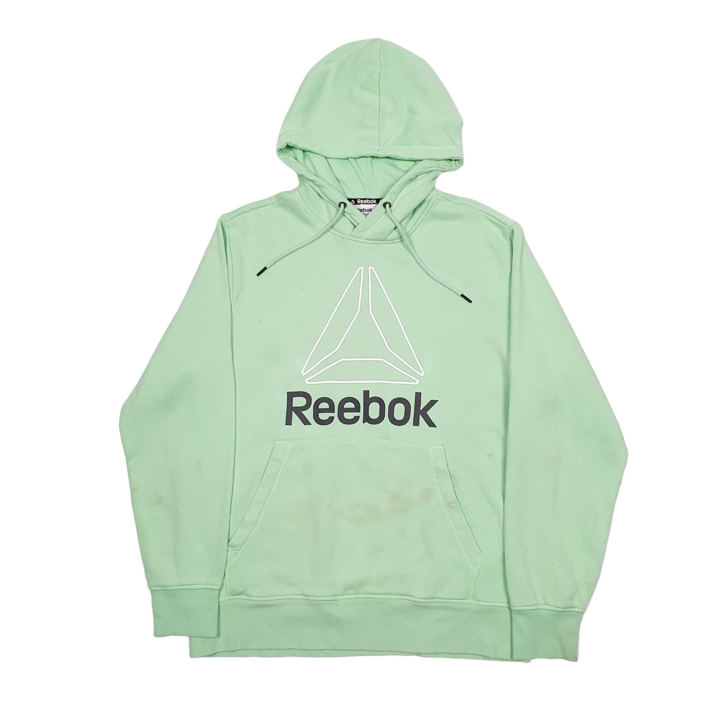 Mens Green Reebok Spellout Hoodie Jumper