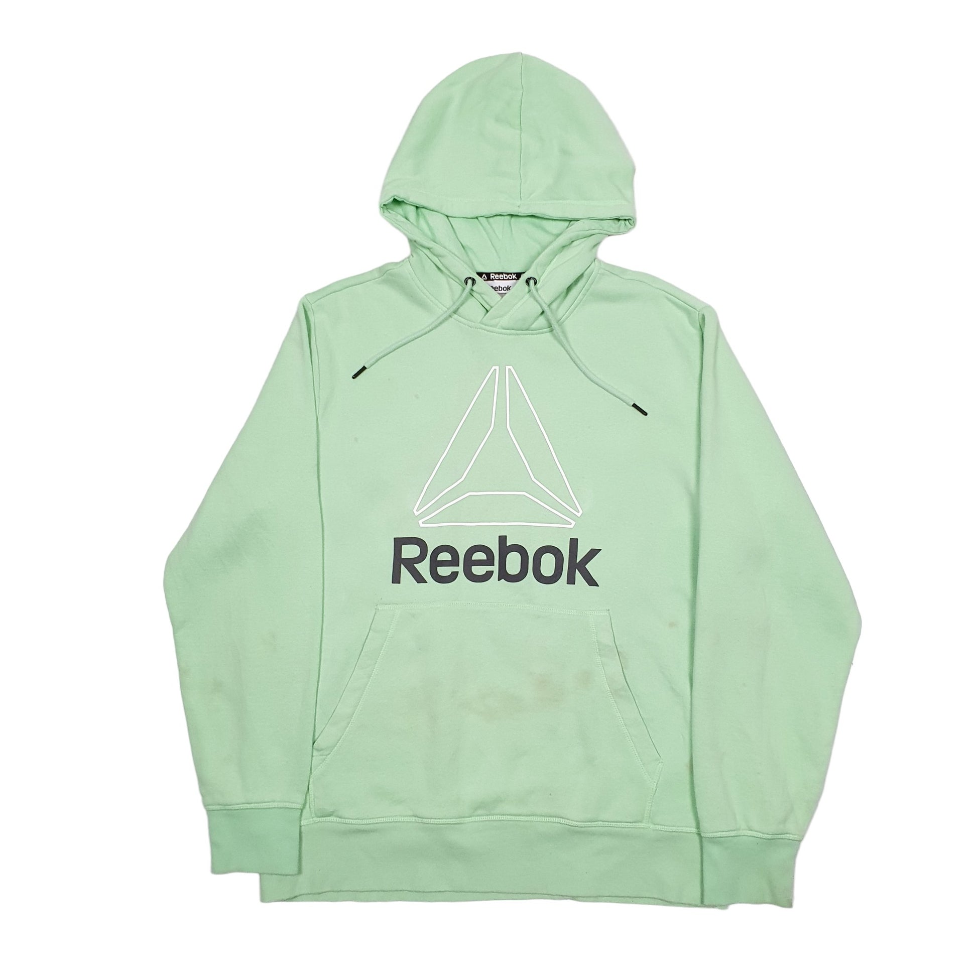 Mens Green Reebok Spellout Hoodie Jumper